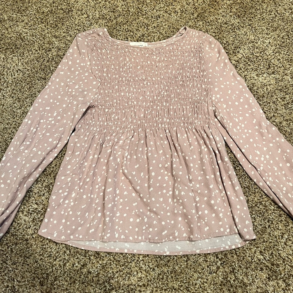 Light Pink Polka Dot Blouse